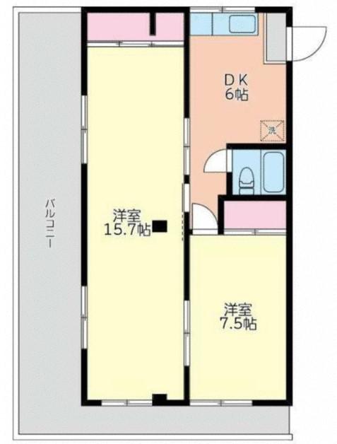 長谷川マンション(2DK/3階)の間取り写真