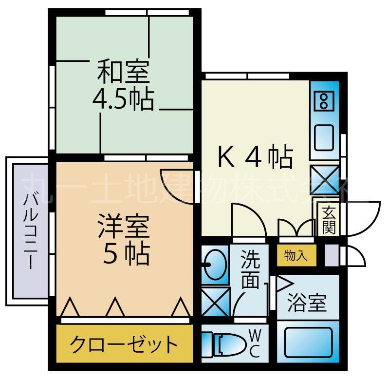 丘の上ハイツ(2K/2階)の間取り写真