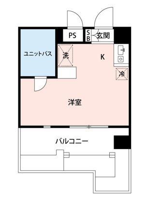 ユーコート本八幡(ワンルーム/5階)の間取り写真