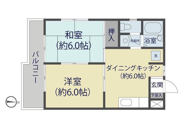ロキシーグリーンヒルC(2DK/1階)の間取り写真