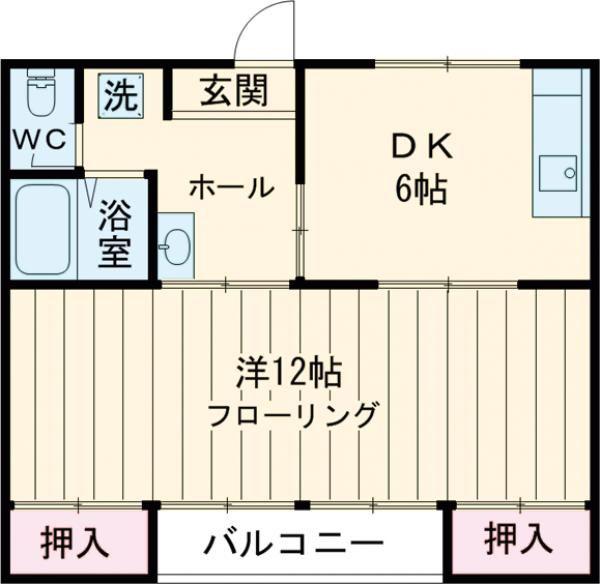 フジワラマンション(1LDK/3階)の間取り写真