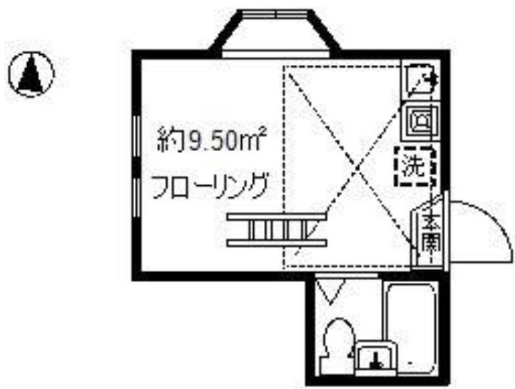 ライフピアパール(ワンルーム/2階)の間取り写真