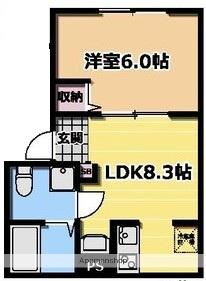 VILLA SOLANA(1LDK/1階)の間取り写真