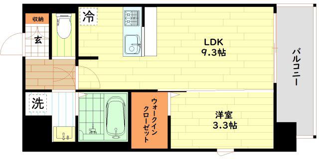 シーズンフラッツ新大阪サウス(1LDK/5階)の間取り写真