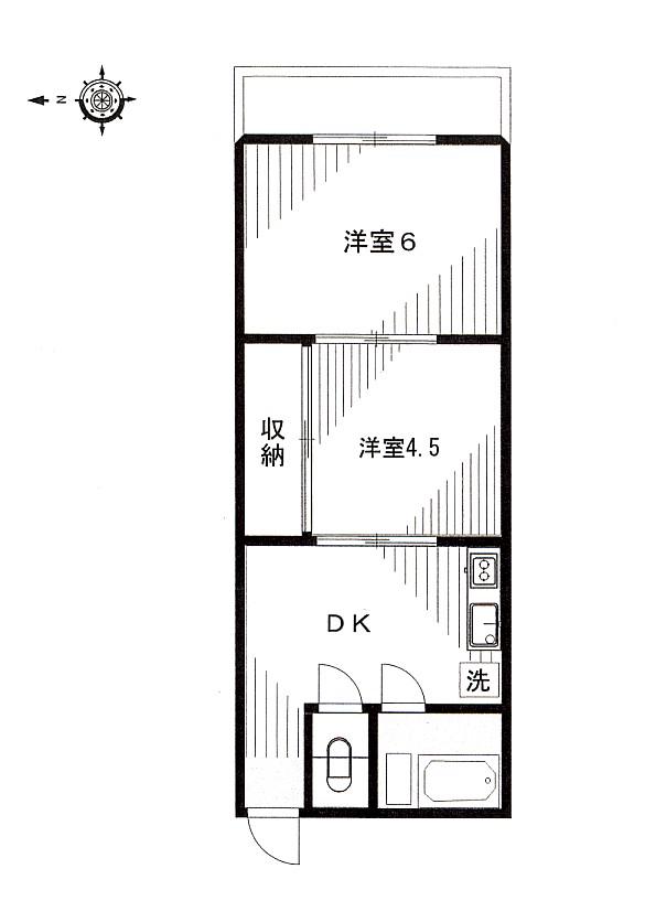 みすずコーポ(2DK/1階)の間取り写真