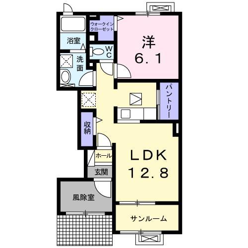 アトレII(1LDK/1階)の間取り写真