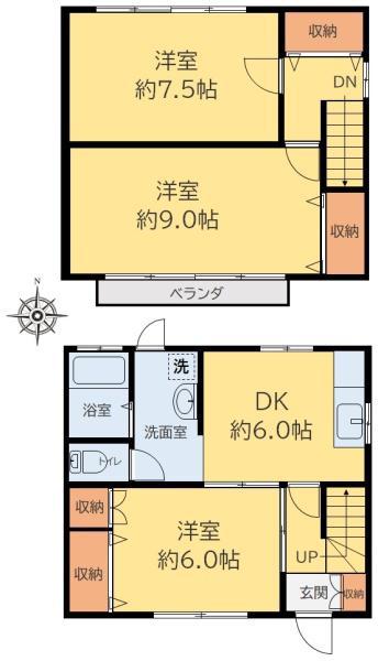 小山ハイツ(3DK/1階)の間取り写真