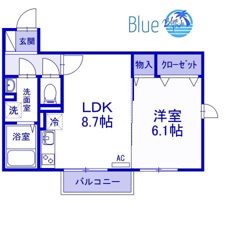 セジュール横浜しらはた(1LDK/2階)の間取り写真