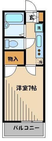 レオパレスプチパレK(1K/2階)の間取り写真