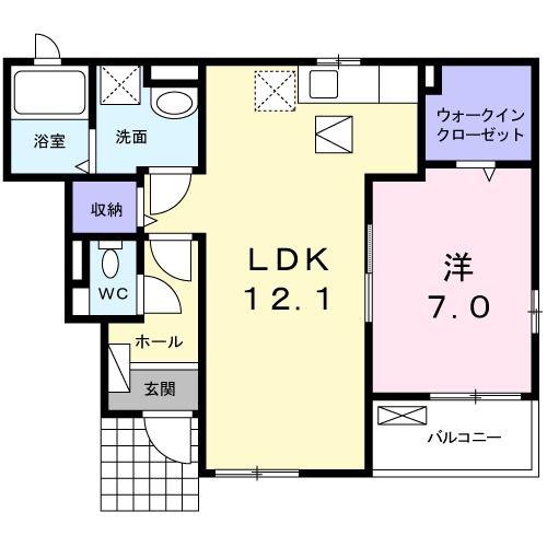 セイバリー大磯(1LDK/1階)の間取り写真