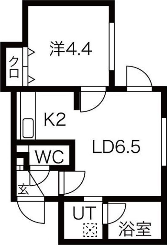 ブランノワール KILTA(1LDK/2階)の間取り写真