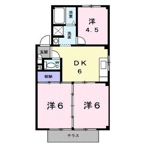 城山ハイツ(3DK/1階)の間取り写真