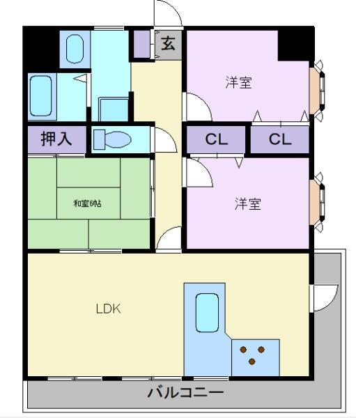 サングレース和泉(3LDK/5階)の間取り写真