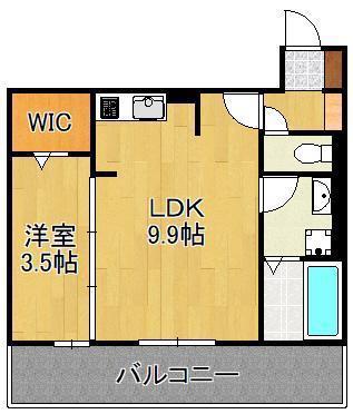 門司コートヤード(1LDK/3階)の間取り写真