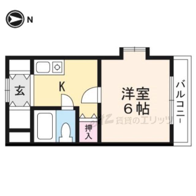 MIOビル芥川(1DK/2階)の間取り写真