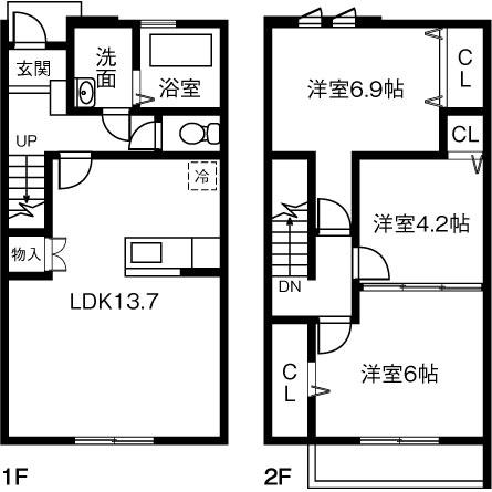 MAISON CLAIR(3LDK/1階)の間取り写真