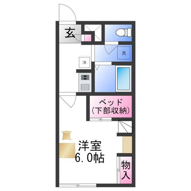 レオパレスプラム(1K/2階)の間取り写真