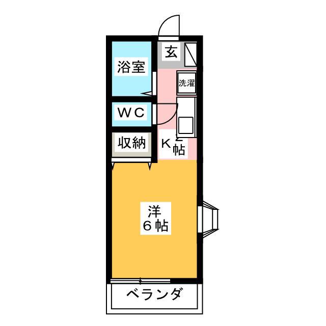 ジュネス向ヶ丘(ワンルーム/2階)の間取り写真