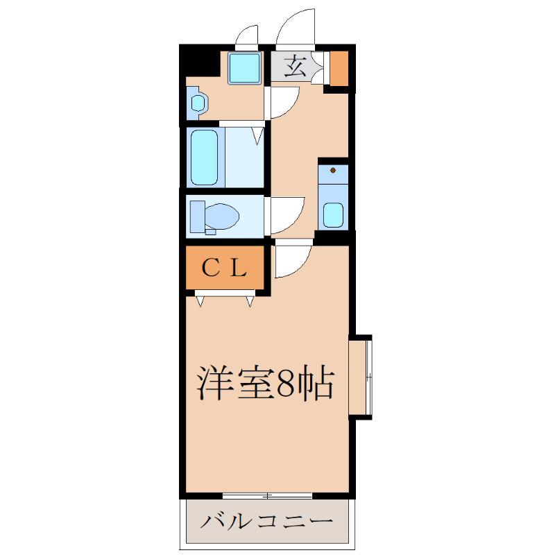 パンドラシャトー18A(1K/1階)の間取り写真