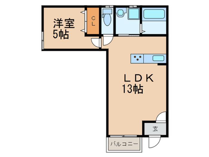 リヴァーハイム(1LDK/2階)の間取り写真