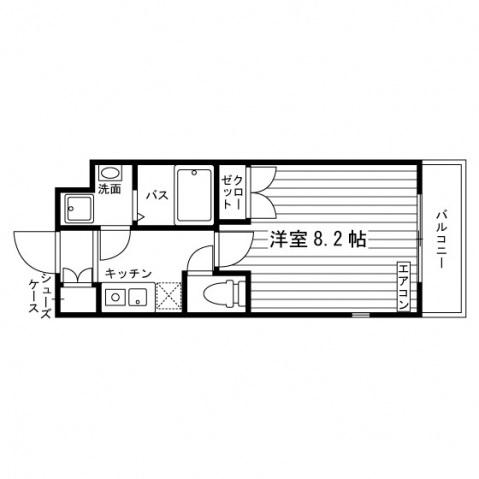 メトロステージS練馬北町2(1K/2階)の間取り写真