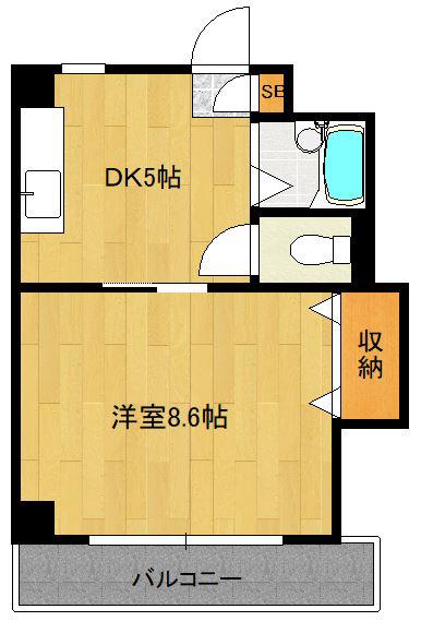 プルミエール高宮(1DK/3階)の間取り写真