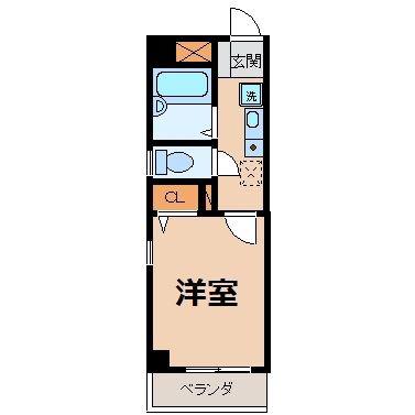 シャンブルド小川(1K/1階)の間取り写真