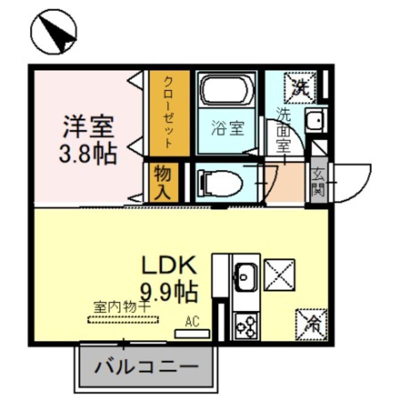 サニーコート A棟(1LDK/1階)の間取り写真