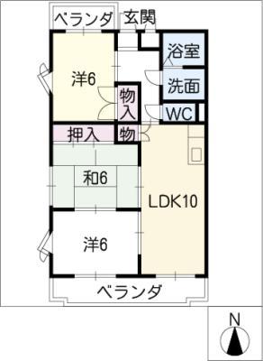 ファミール幸(3LDK/1階)の間取り写真