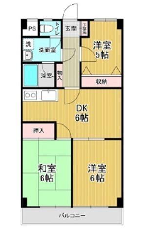 サンハイム(3DK/3階)の間取り写真