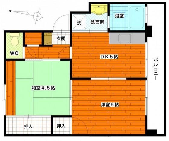 第1斉藤ビル 1号館(2DK/3階)の間取り写真