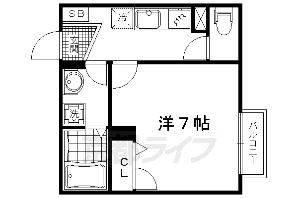 シャーメゾン和(1K/1階)の間取り写真