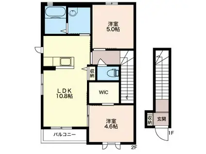 プラードII(2LDK/2階)の間取り写真