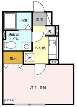 グレイタス楢山(1K/1階)の間取り写真