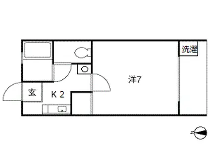 CHERRY CREEK I(1K/2階)の間取り写真