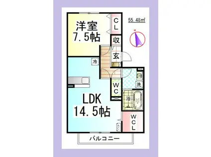 DL スワロウテイルA (1LDK/3階)の間取り写真