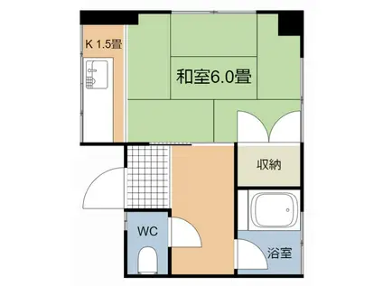 コーポ青島(1K/1階)の間取り写真