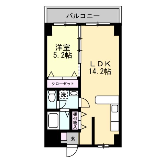 フラーレンL(1LDK/4階)の間取り写真
