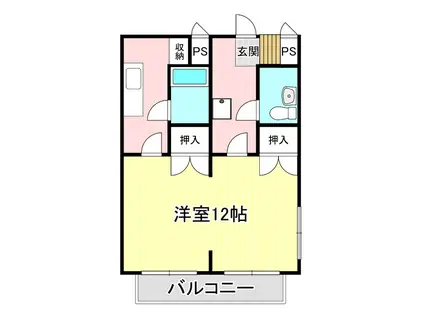 コーポ前田B棟(1K/1階)の間取り写真