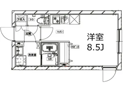 クールブラン戸越公園(ワンルーム/2階)の間取り写真