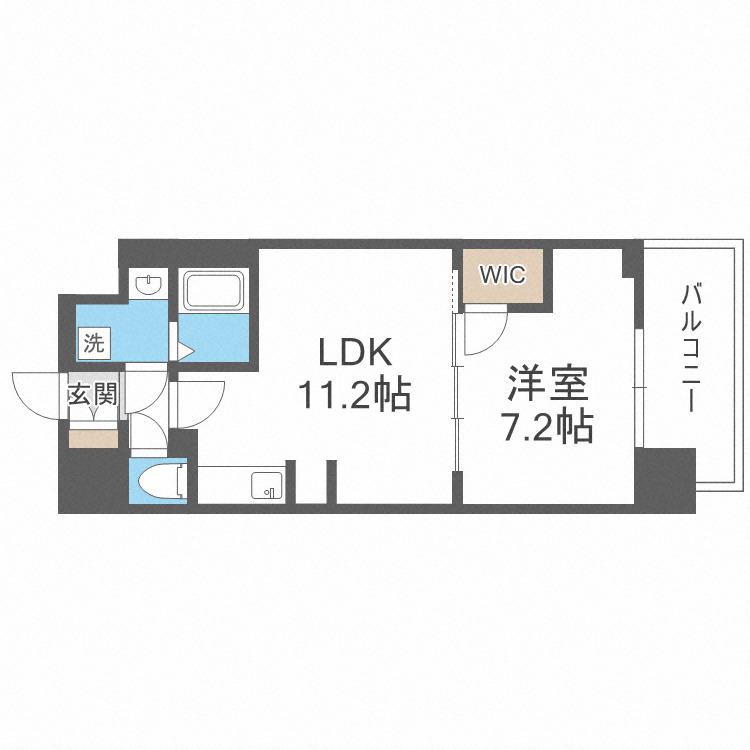 S-RESIDENCE日本橋QUALIER(1LDK/15階)の間取り写真