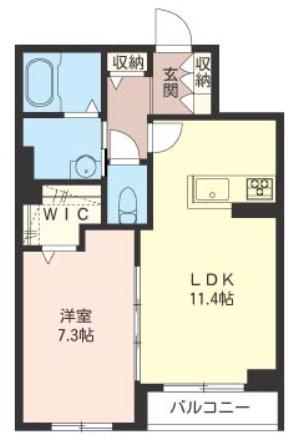 リラフォート(1LDK/3階)の間取り写真