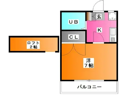 ミシマ壱番館(1K/2階)の間取り写真