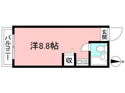 コーポ水無月(ワンルーム/1階)の間取り写真