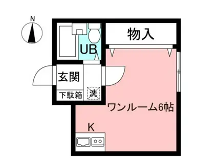 パティオ武蔵野(ワンルーム/1階)の間取り写真