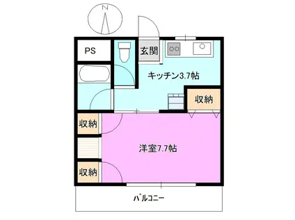 塩崎第一ビル(1K/2階)の間取り写真