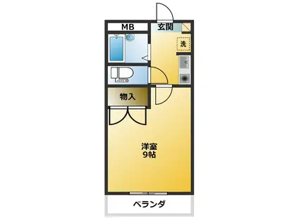 ＪＲ東北本線 二本松駅 バス乗車時間：8分 最寄りバス停で下車 徒歩3分 2階建 築27年(1K/2階)の間取り写真