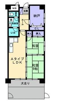 マイハウス屋島(2SLDK/3階)の間取り写真
