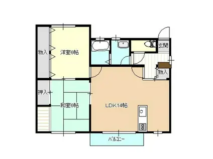 リッチヒルズみたけ(2LDK/2階)の間取り写真