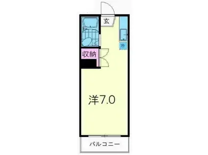 豊川ビル(ワンルーム/2階)の間取り写真